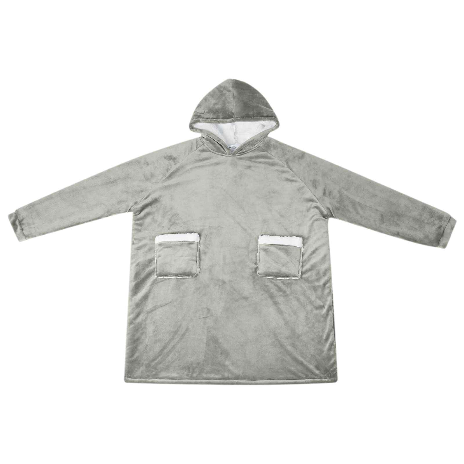 vidaXL Bluza-koc Szary M Fleece i Flanela