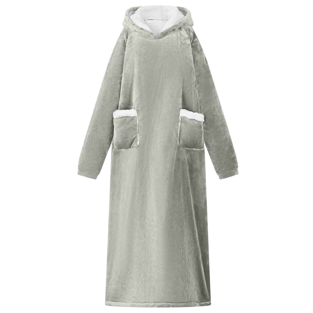 vidaXL Bluza-koc Szary M Fleece i Flanela
