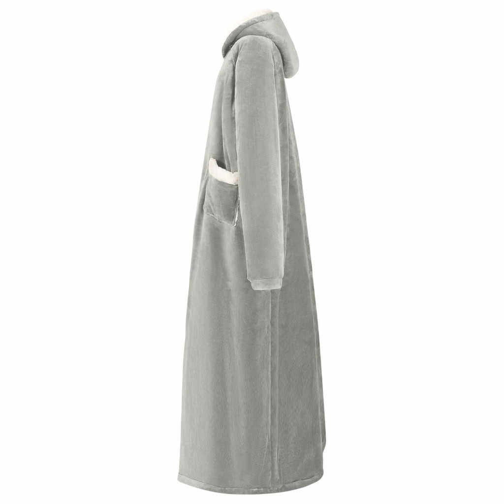 vidaXL Bluza-koc Szary M Fleece i Flanela