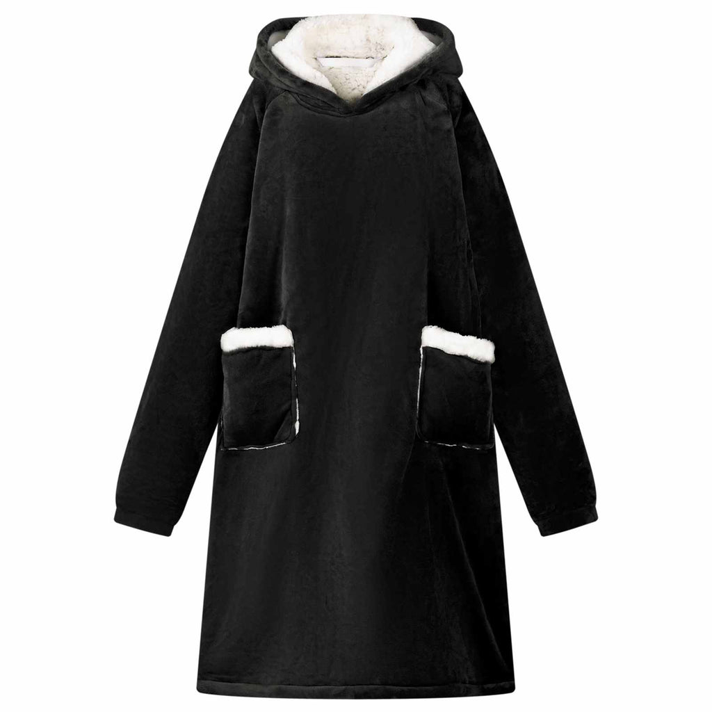 vidaXL Bluza-koc Czarny M Fleece i Flanela