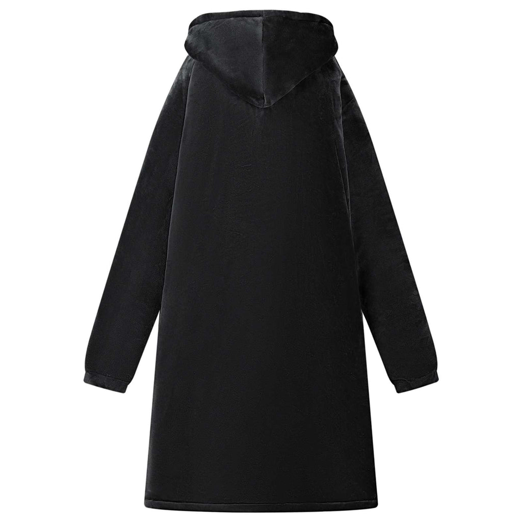 vidaXL Bluza-koc Czarny M Fleece i Flanela