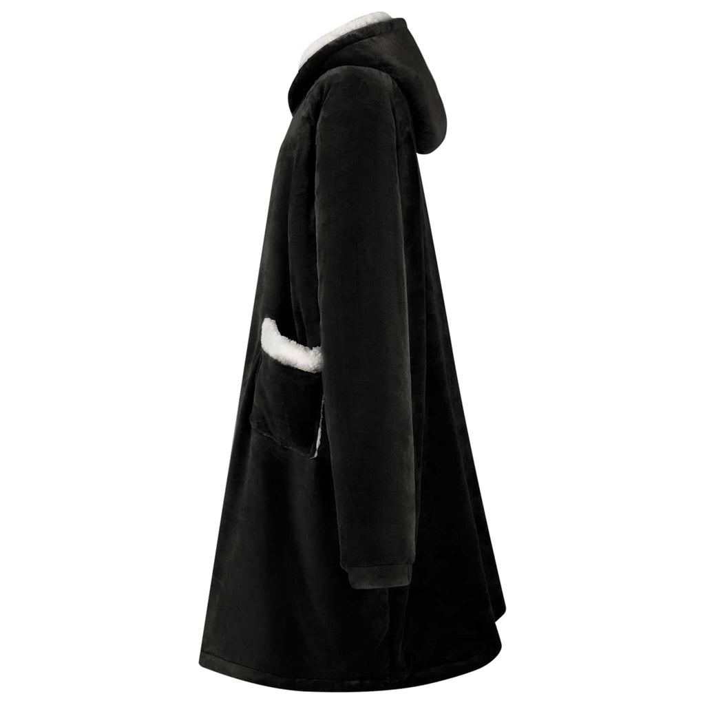vidaXL Bluza-koc Czarny M Fleece i Flanela