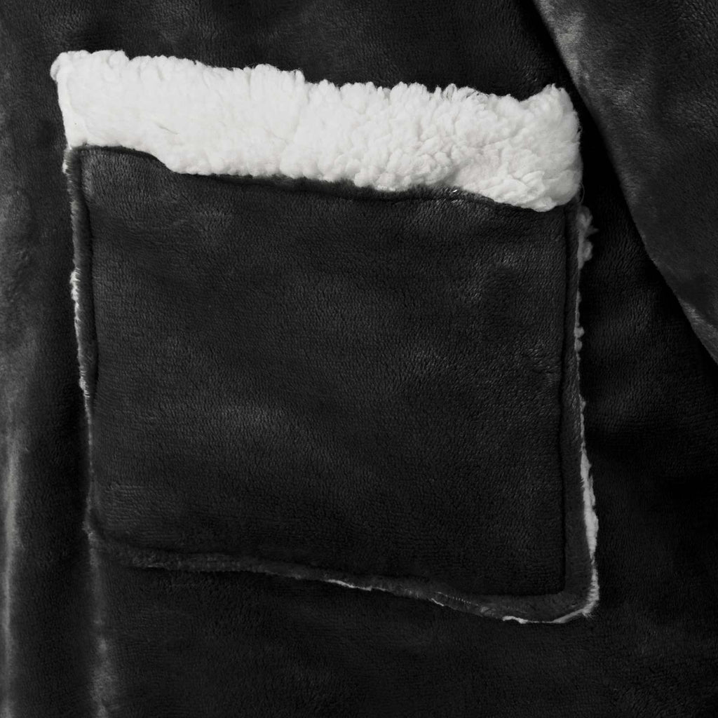 vidaXL Bluza-koc Czarny L Fleece i Flanela