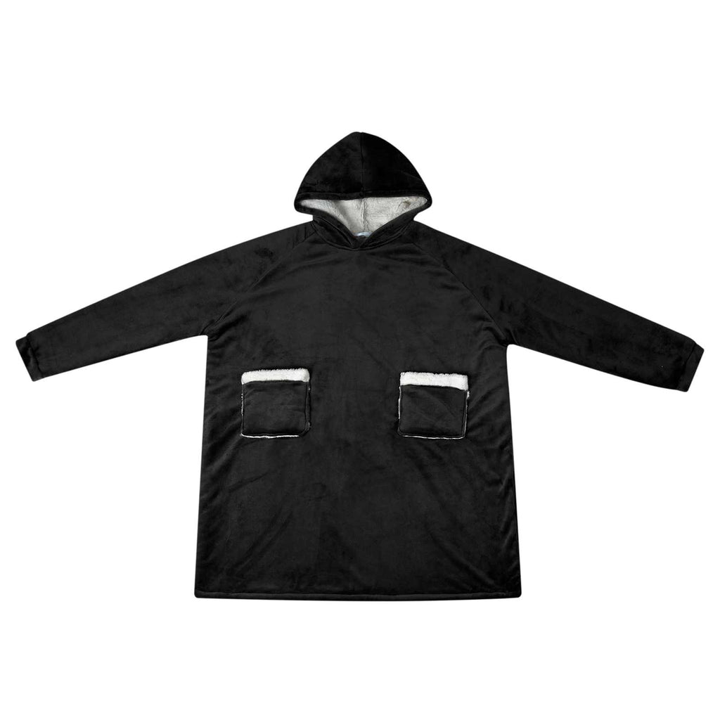 vidaXL Bluza-koc Czarny L Fleece i Flanela
