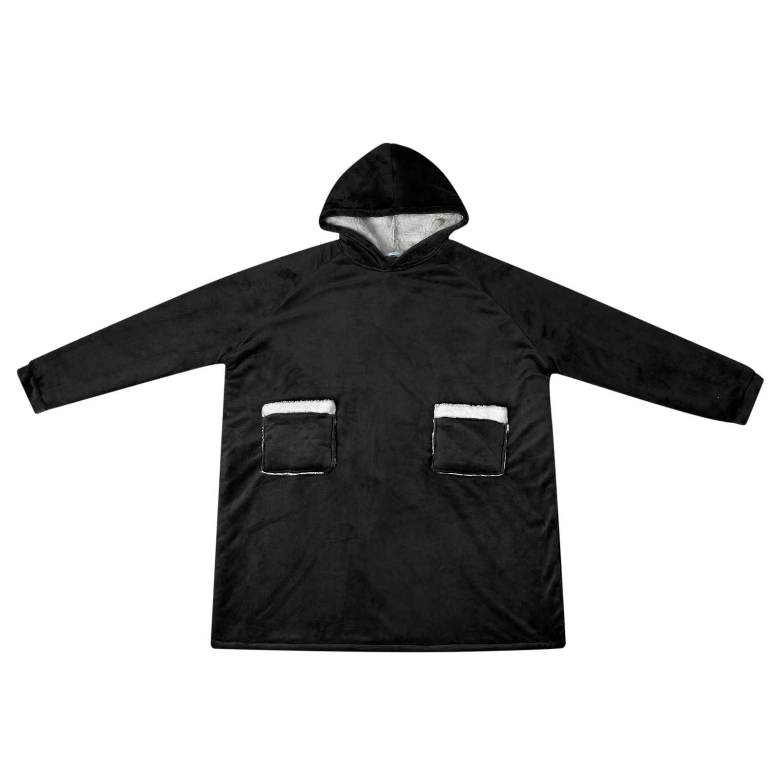 vidaXL Bluza-koc Czarny L Fleece i Flanela