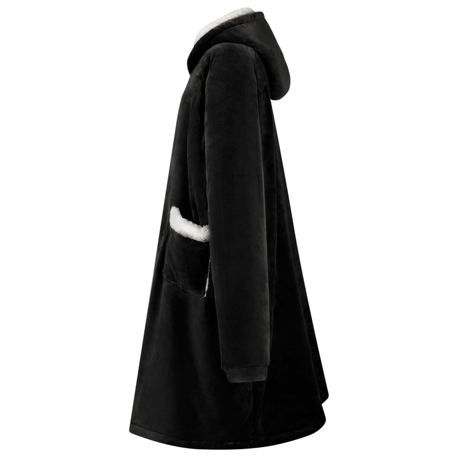 vidaXL Bluza-koc Czarny L Fleece i Flanela