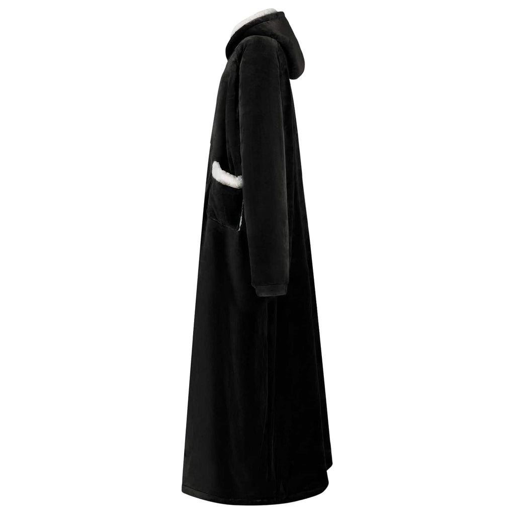 vidaXL Bluza-koc Czarny M Fleece i Flanela