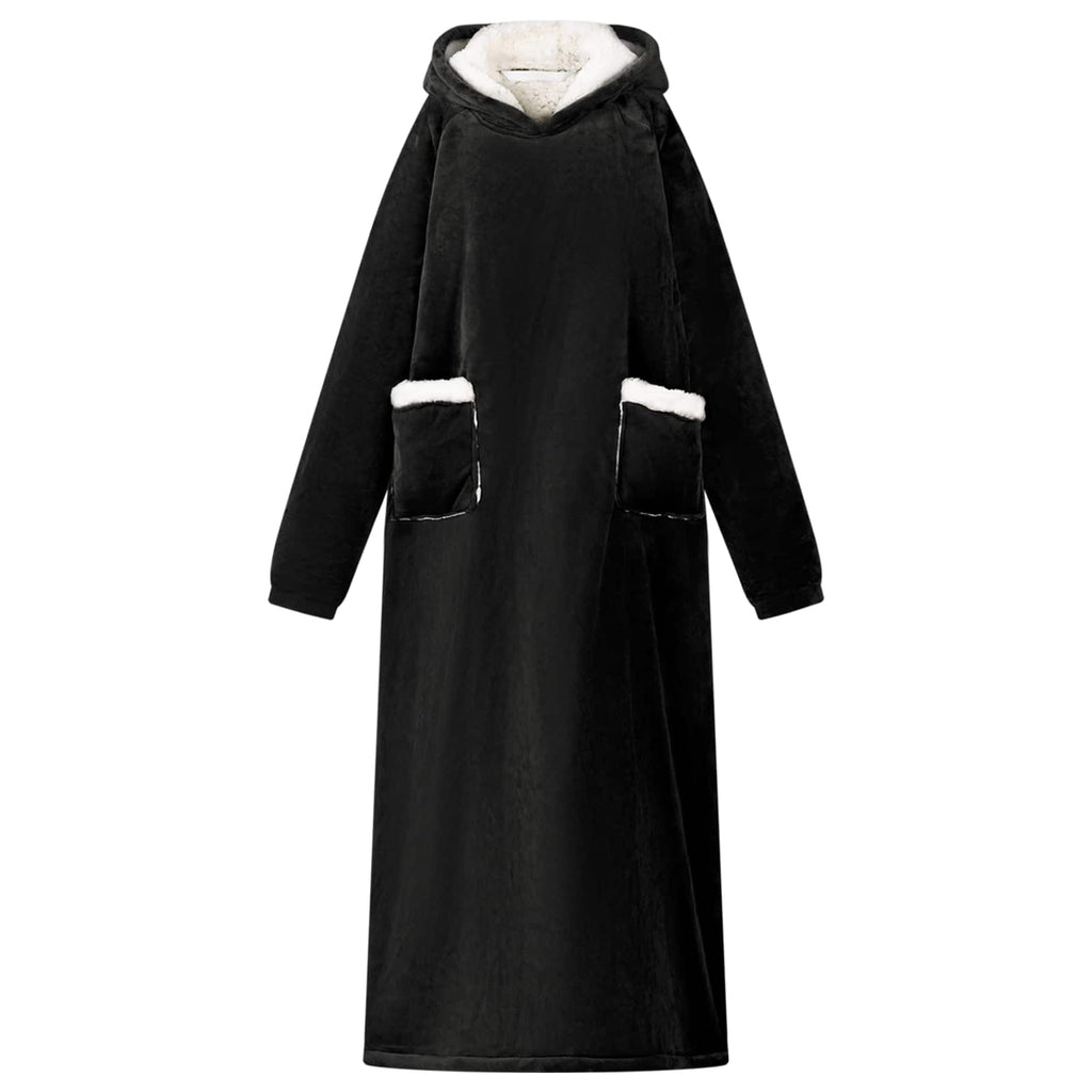 vidaXL Bluza-koc Czarny L Fleece i Flanela