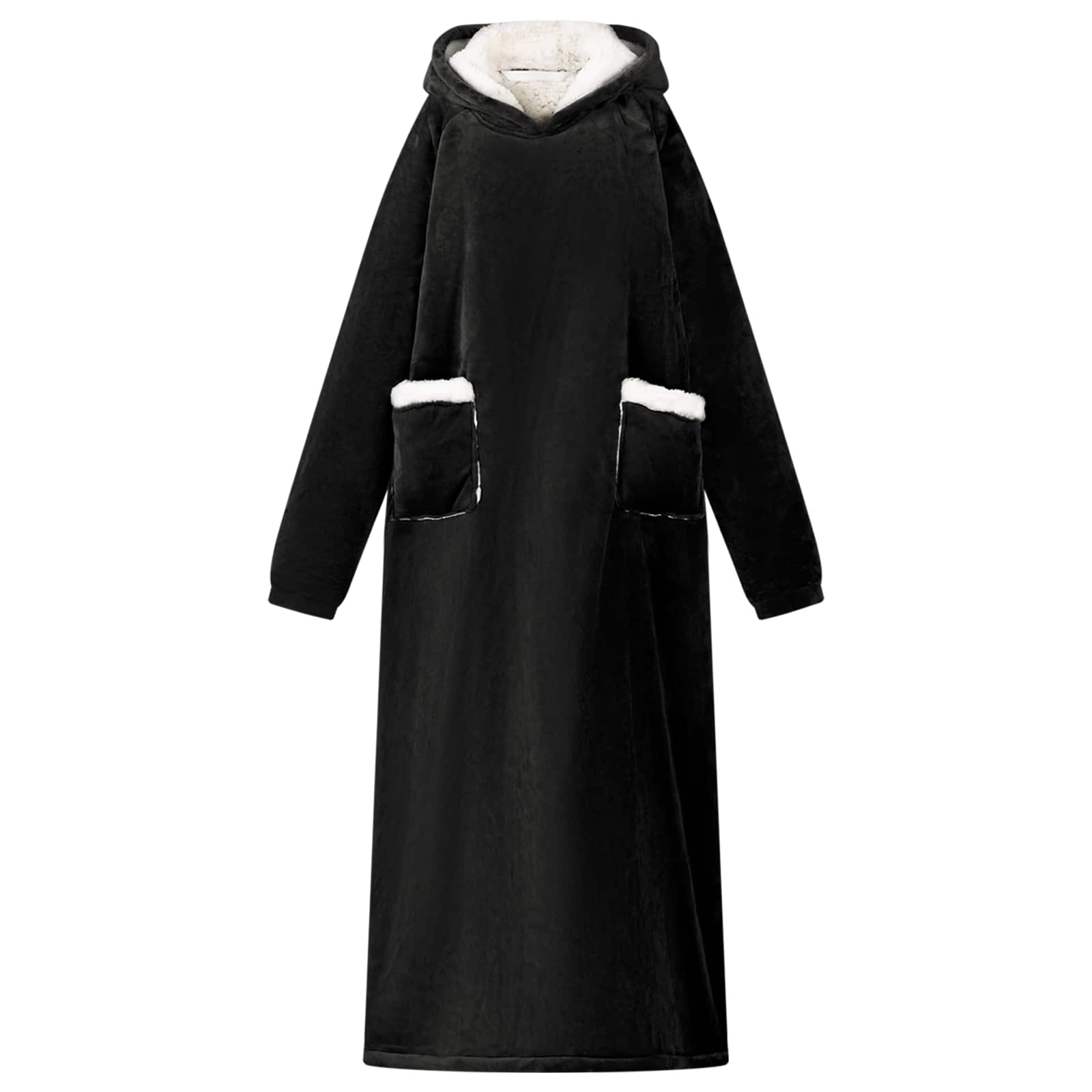 vidaXL Bluza-koc Czarny L Fleece i Flanela