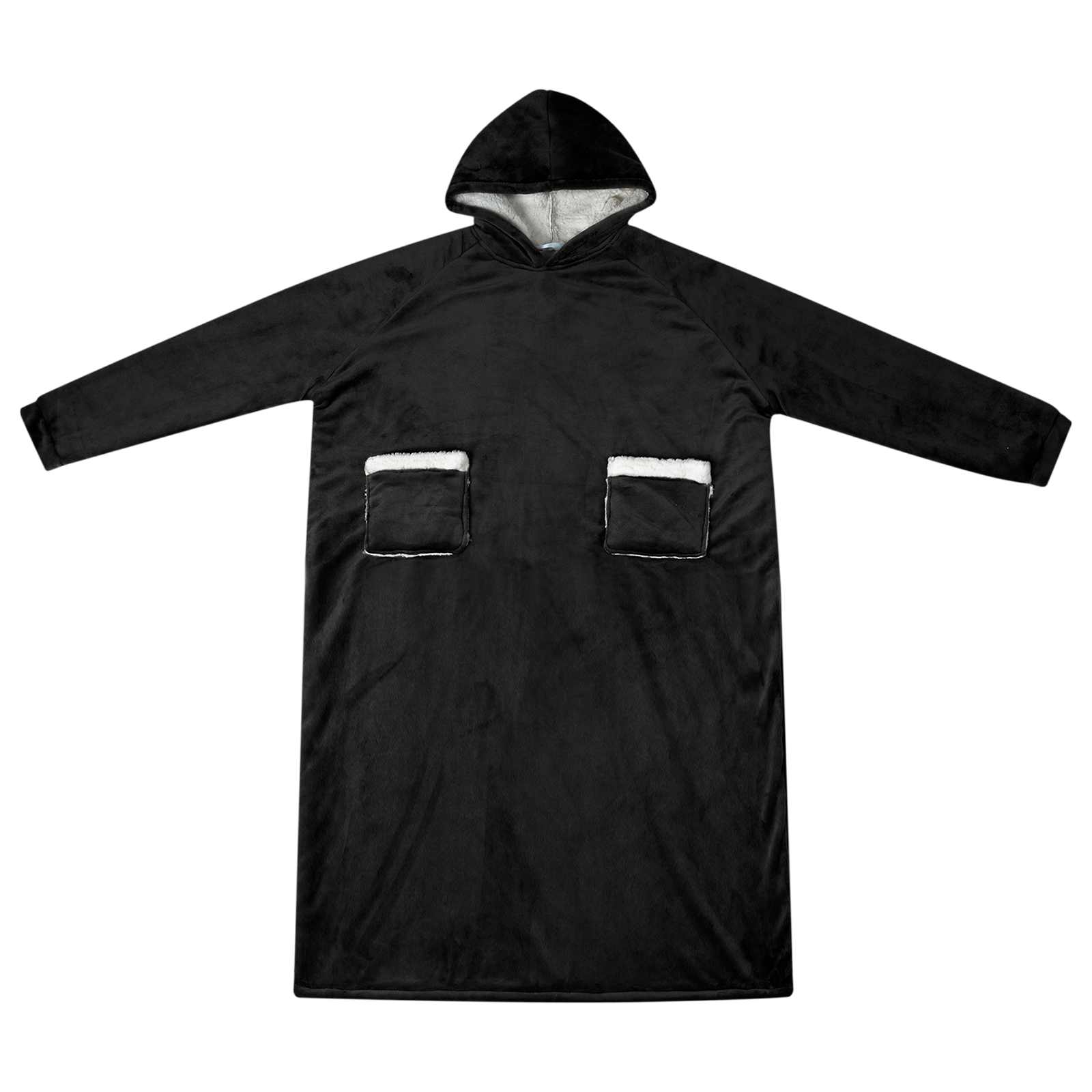 vidaXL Bluza-koc Czarny L Fleece i Flanela