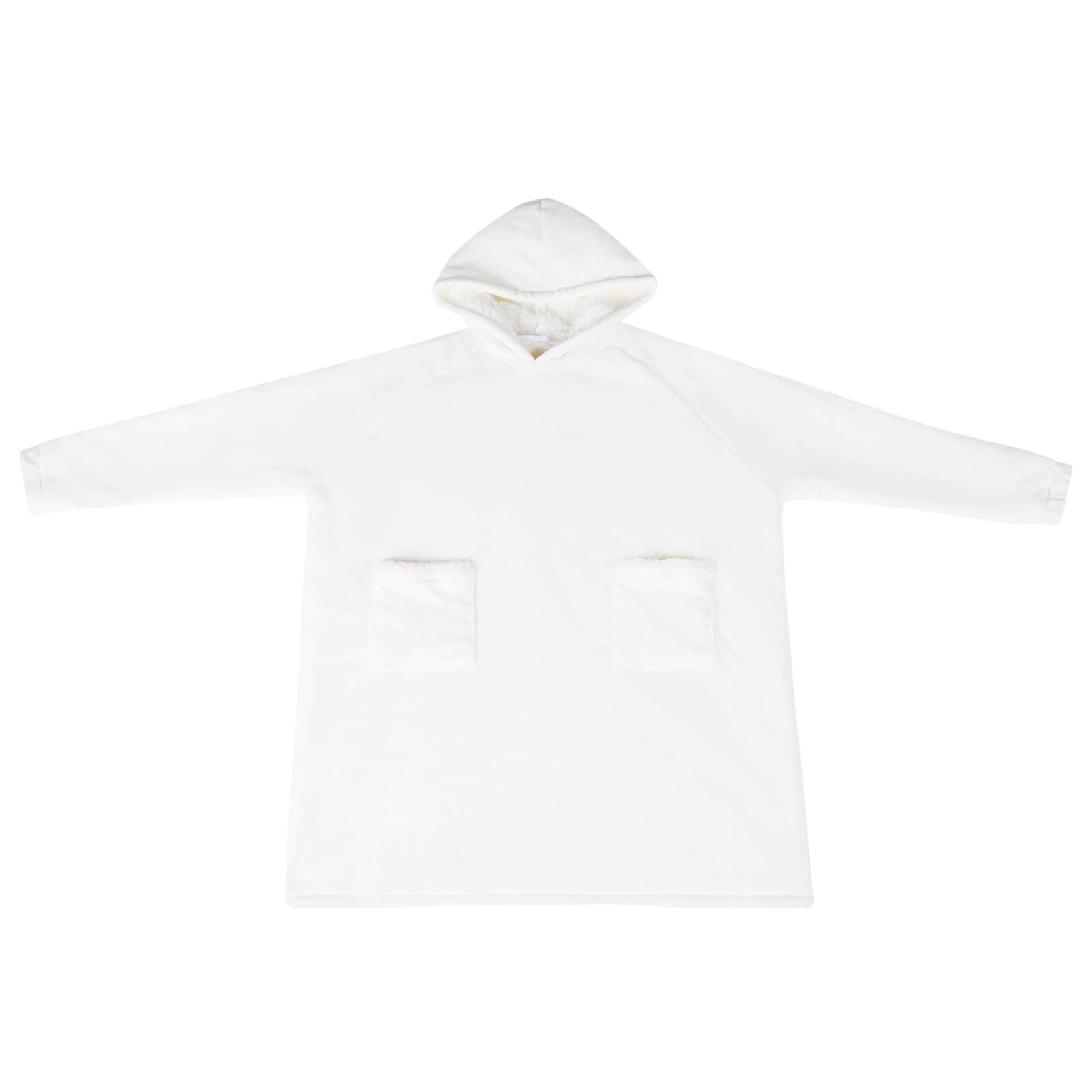 vidaXL Bluza-koc Biały M Fleece i Flanela
