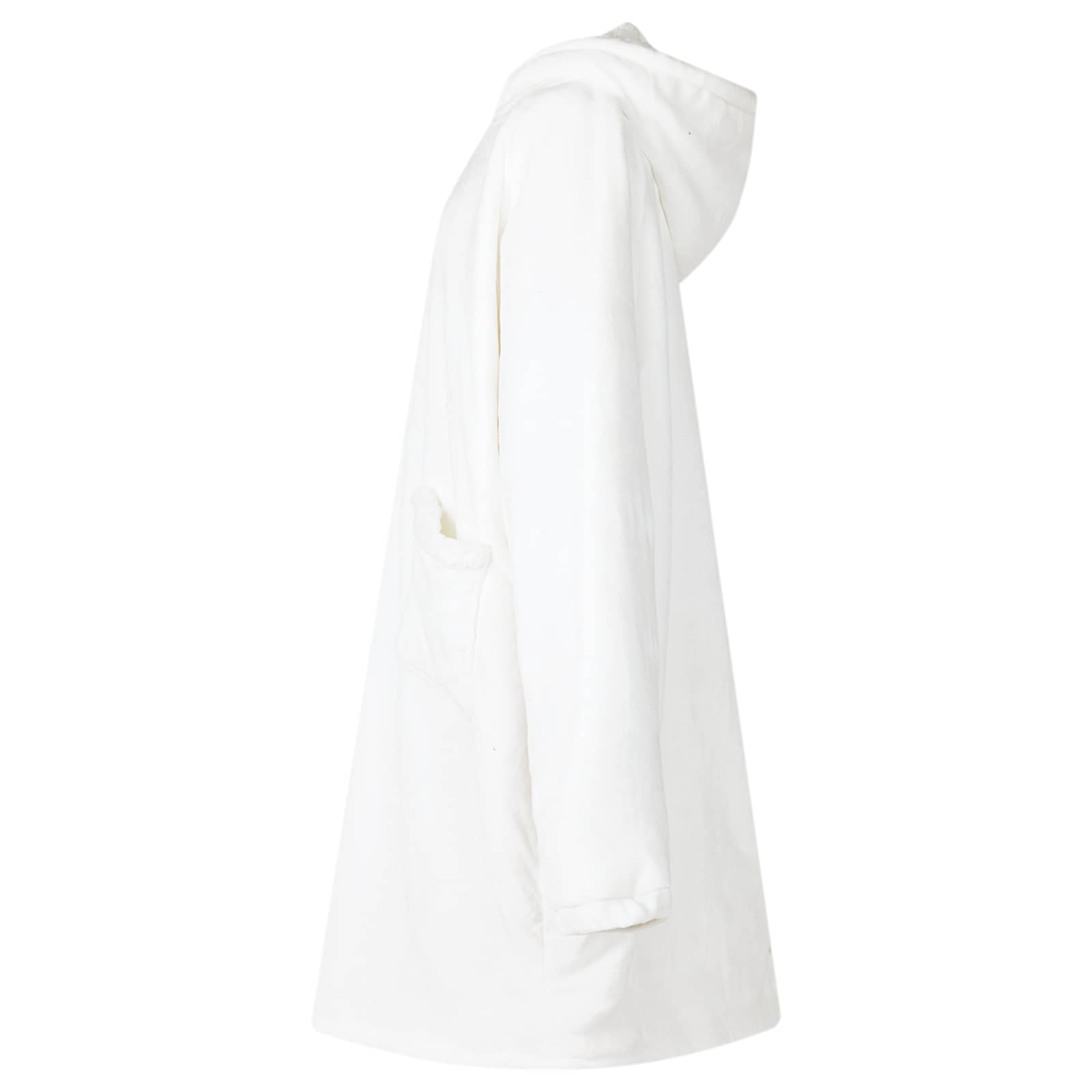vidaXL Bluza-koc Biały M Fleece i Flanela
