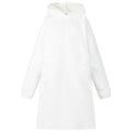 vidaXL Bluza-koc Biały L Fleece i Flanela