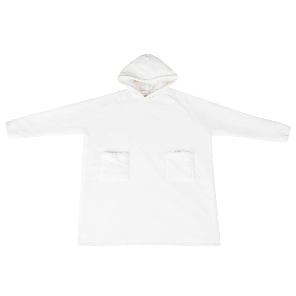 vidaXL Bluza-koc Biały L Fleece i Flanela