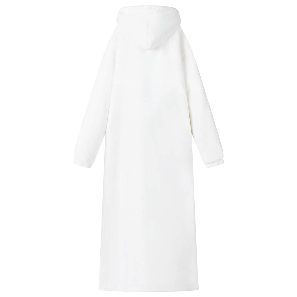 vidaXL Bluza-koc Biały L Fleece i Flanela