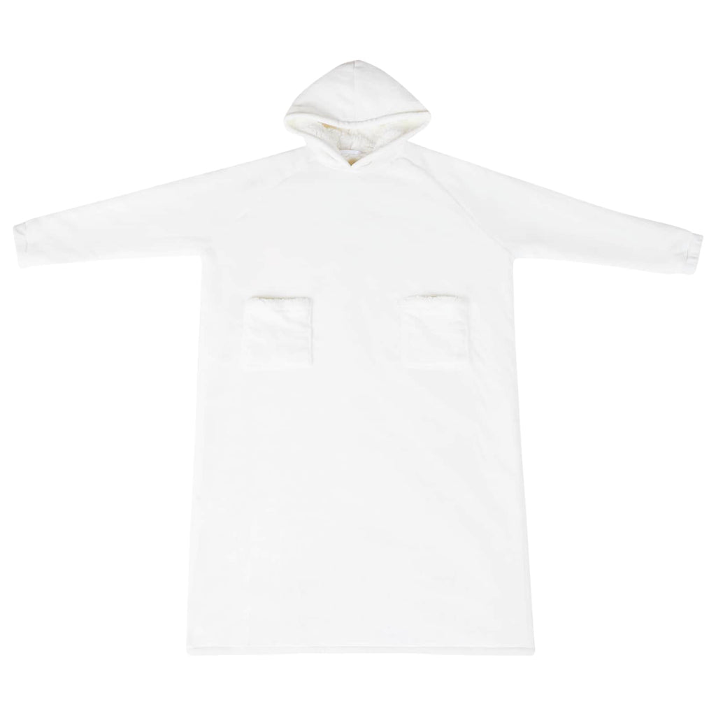 vidaXL Bluza-koc Biały L Fleece i Flanela
