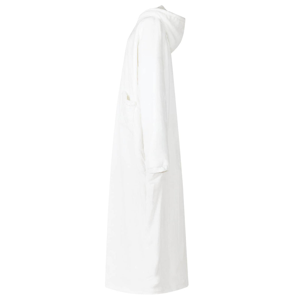 vidaXL Bluza-koc Biały L Fleece i Flanela