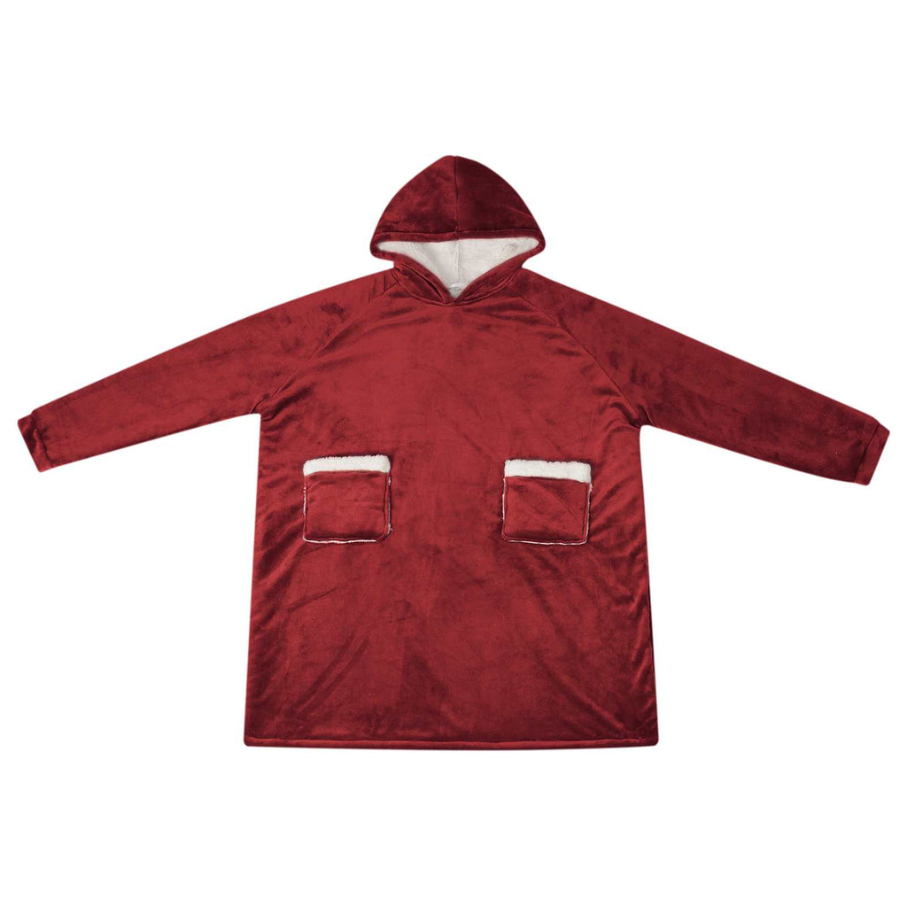 vidaXL Bluza-koc Bordeaux Czerwony L Fleece i Flanela