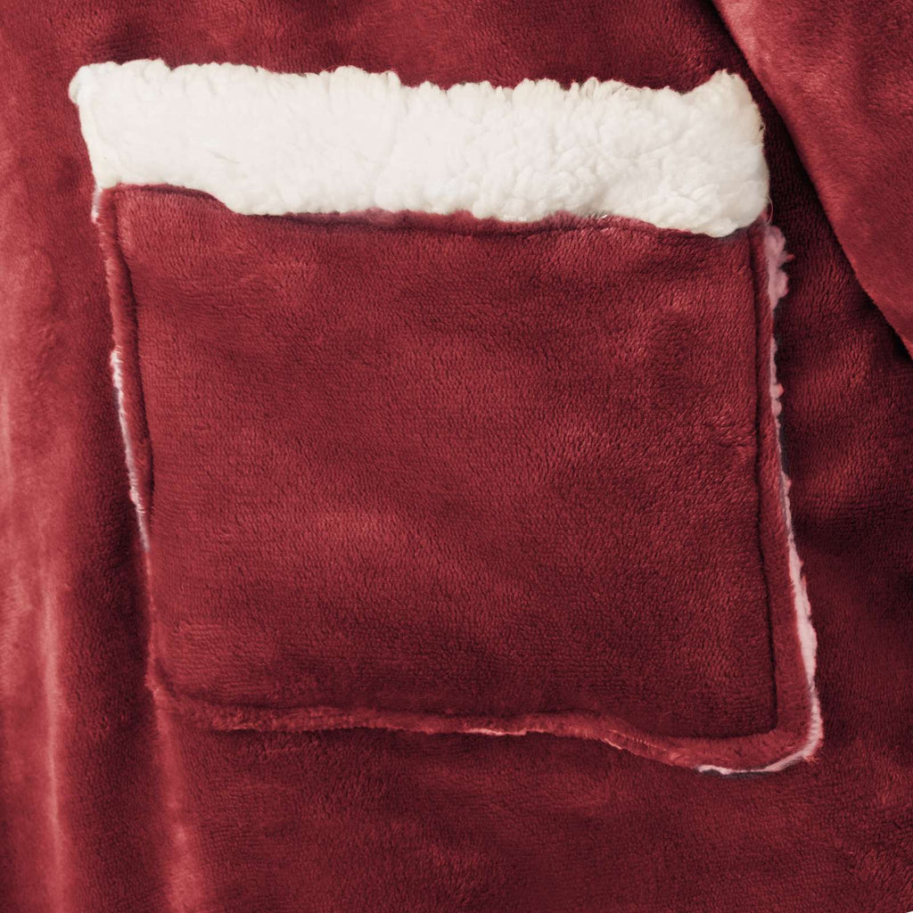 vidaXL Bluza-koc Bordeaux Czerwony M Fleece i Flanela