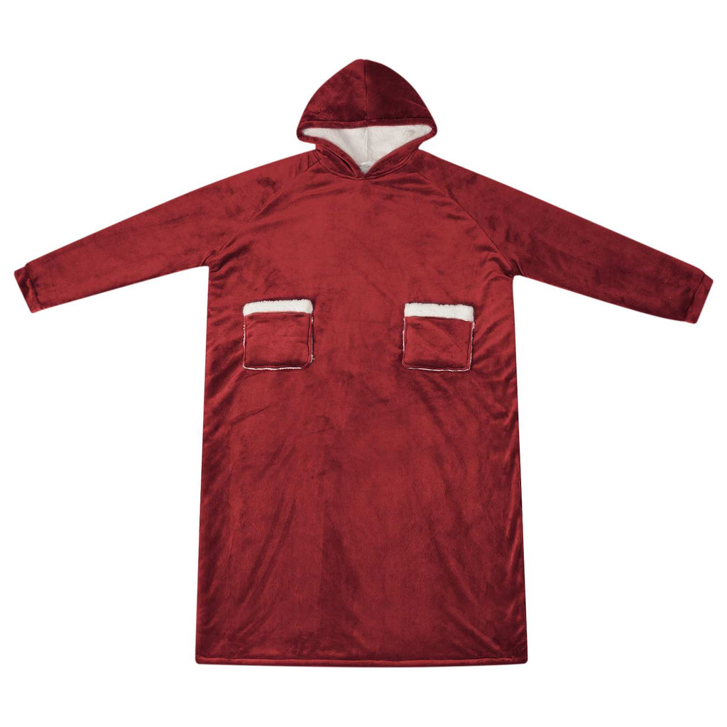 vidaXL Bluza-koc Bordeaux Czerwony M Fleece i Flanela