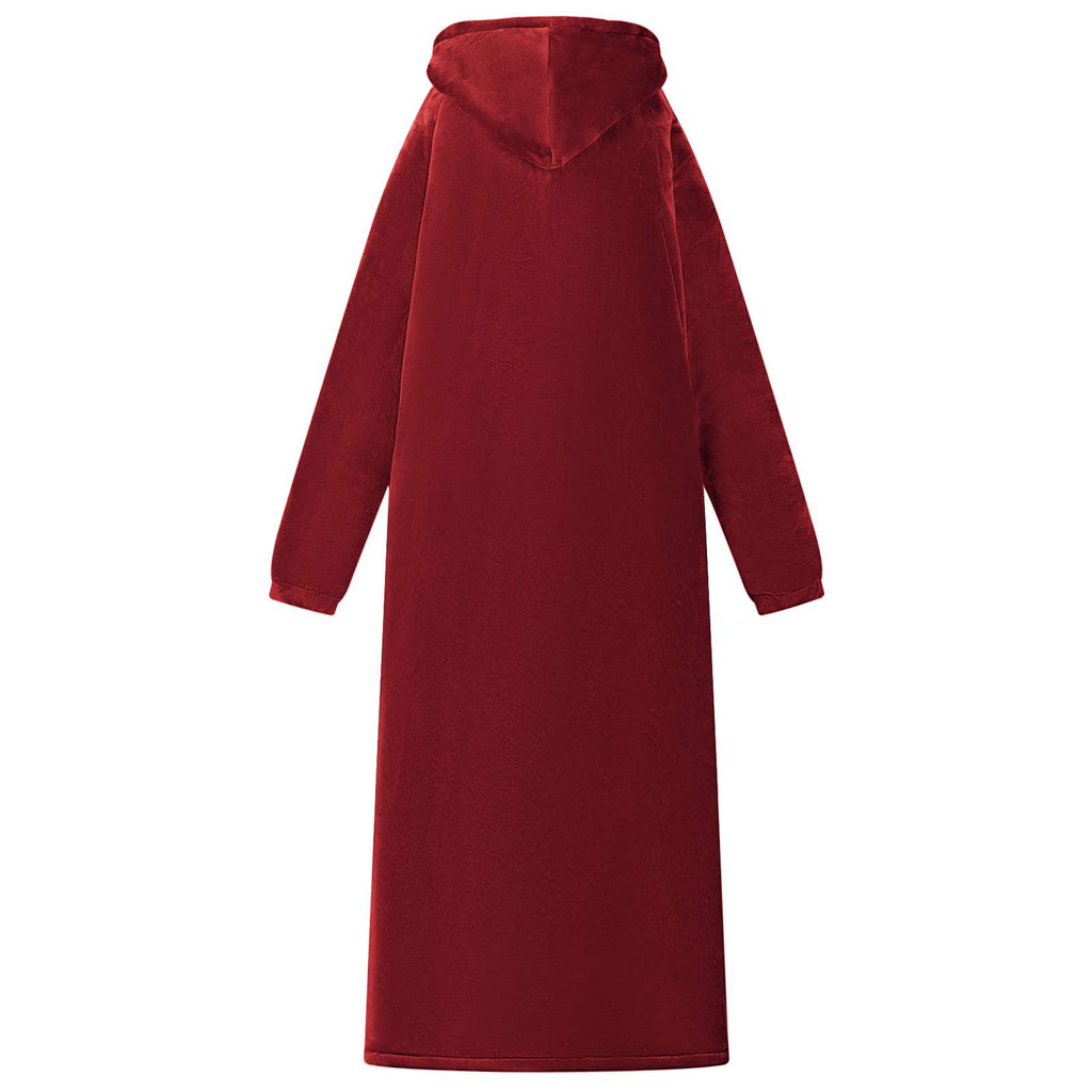 vidaXL Bluza-koc Bordeaux Czerwony L Fleece i Flanela