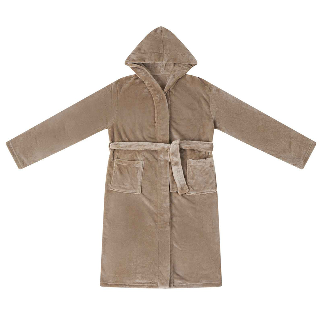 vidaXL Szlafrok z kapturem Camel m Flanela