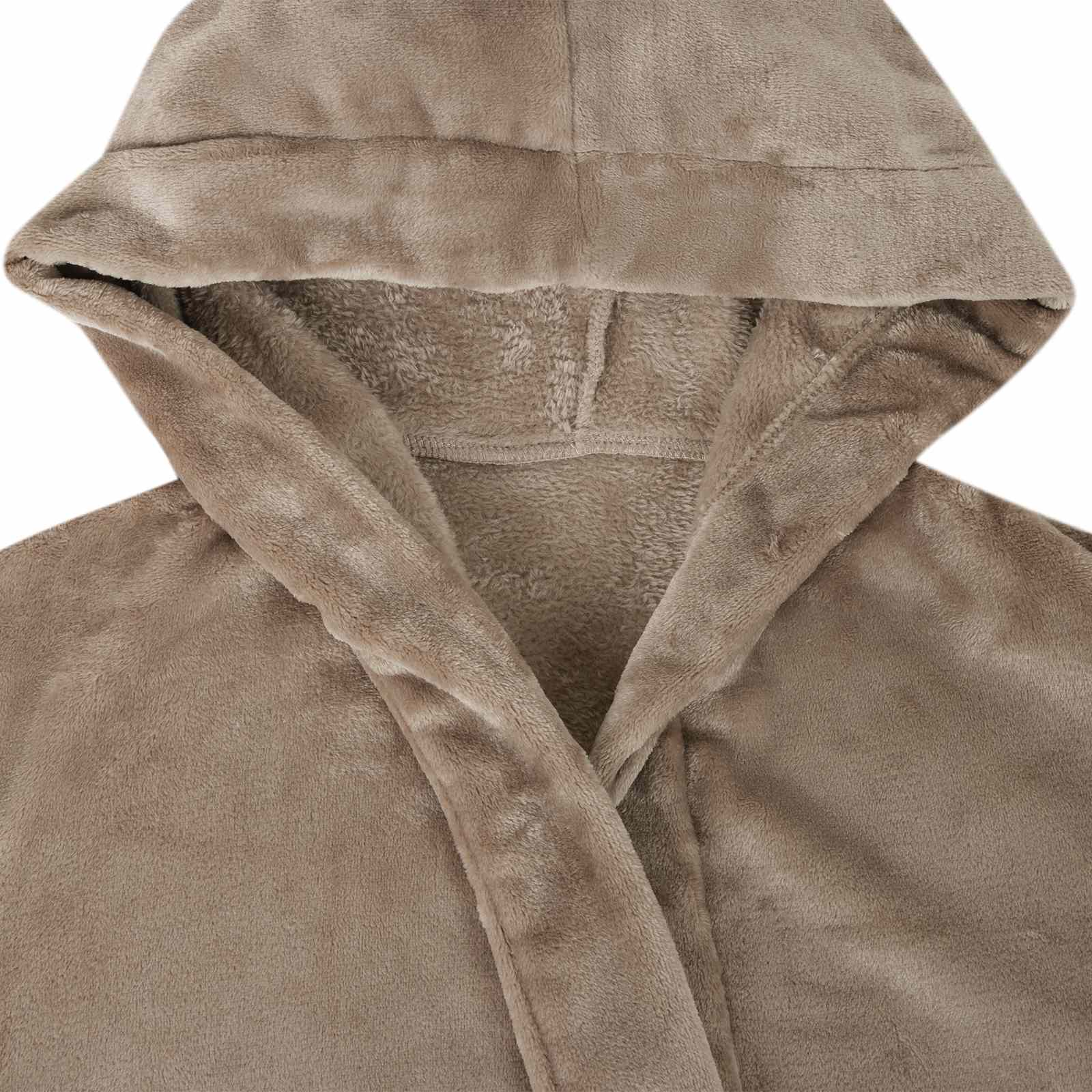 vidaXL Szlafrok z kapturem Camel xxl Flanela