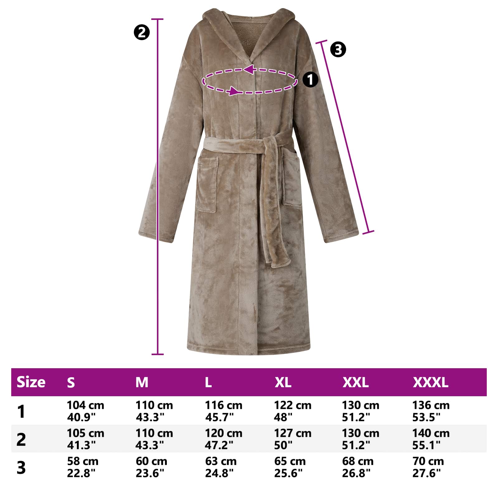vidaXL Szlafrok z kapturem Camel xxxl Flanela