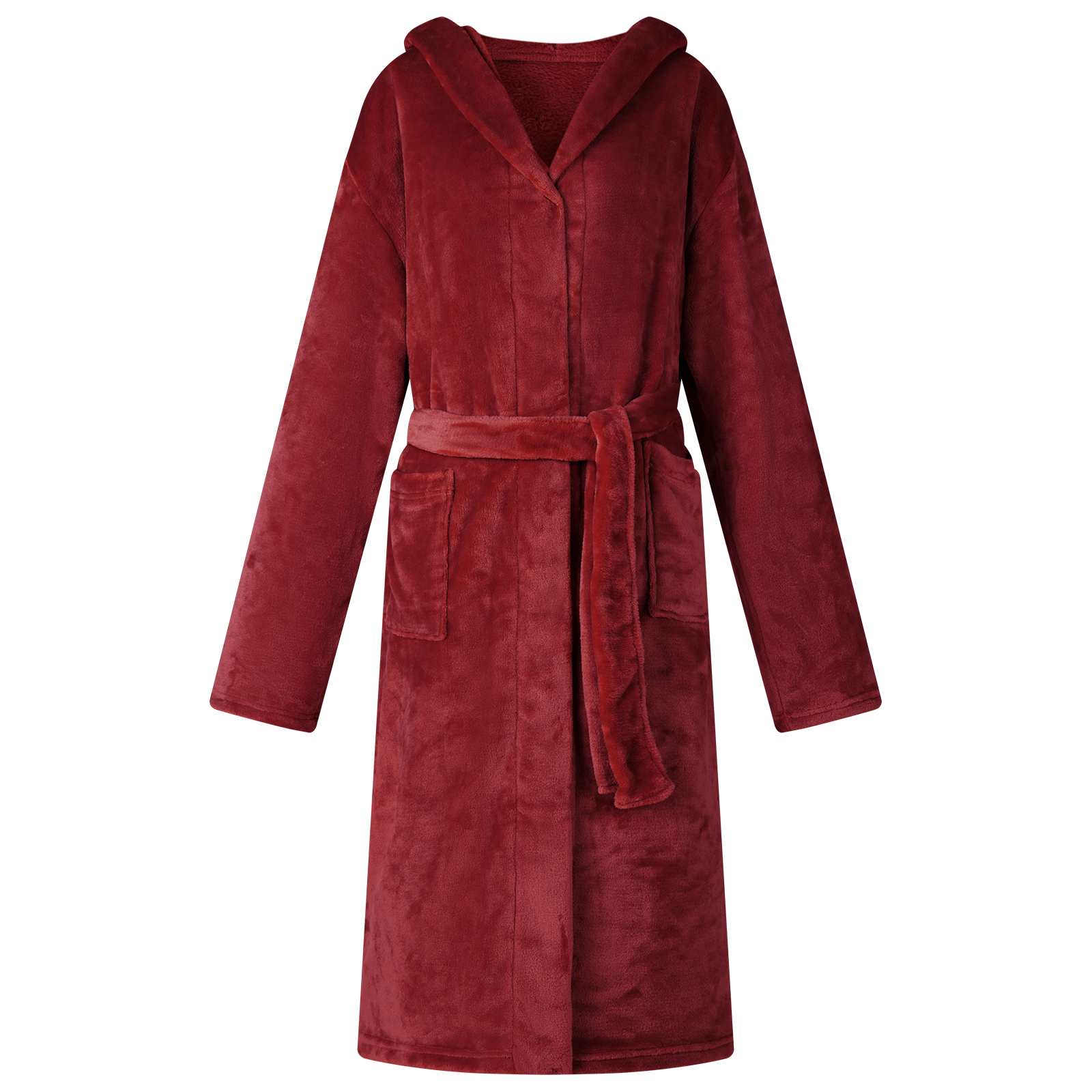 vidaXL Szlafrok z kapturem Bordeaux Czerwony xl Flanela