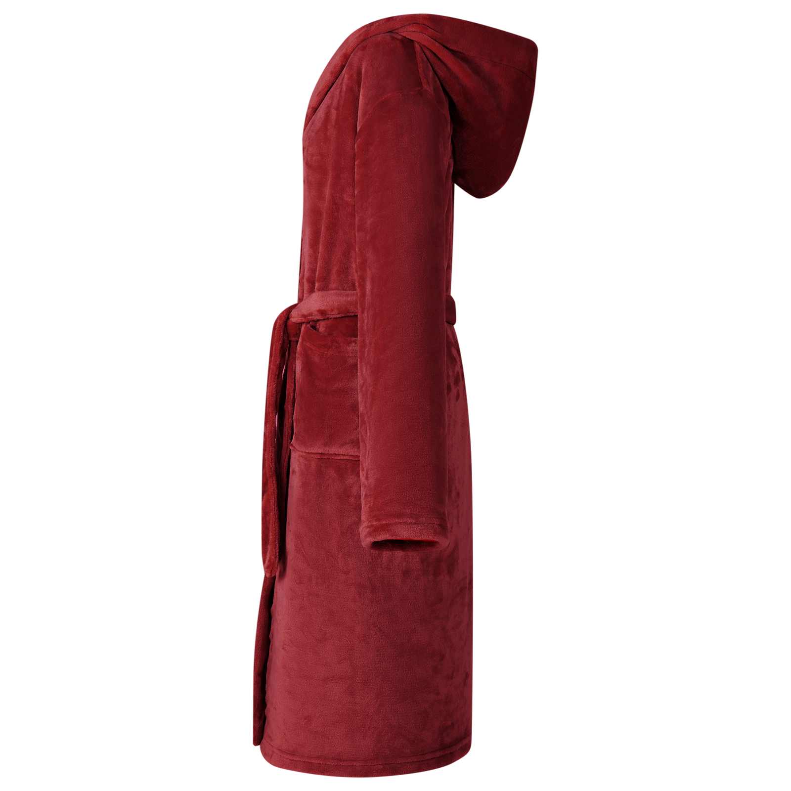 vidaXL Szlafrok z kapturem Bordeaux Czerwony xl Flanela