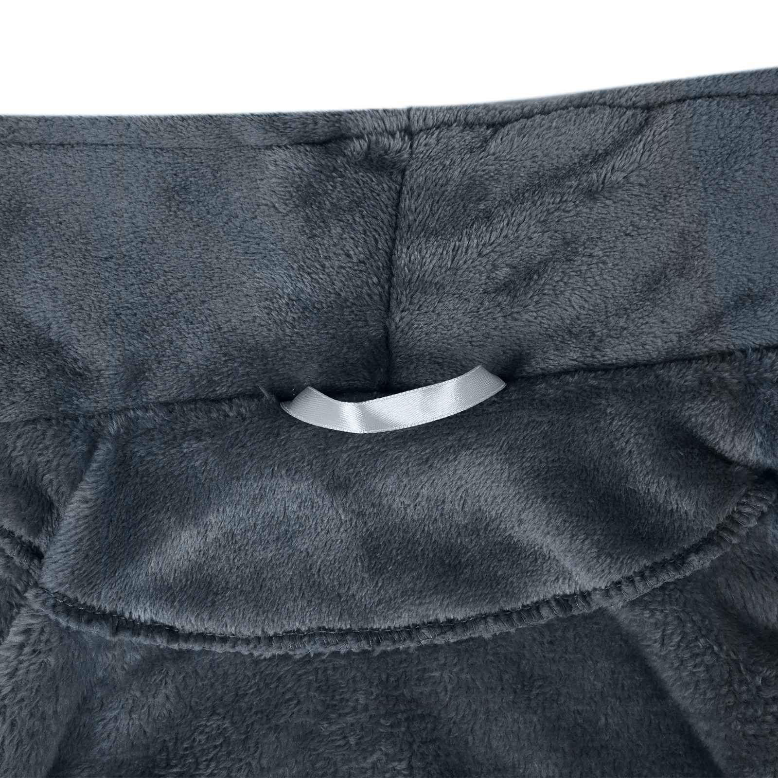 vidaXL Szlafrok bez kaptura Granatowy s Flanela