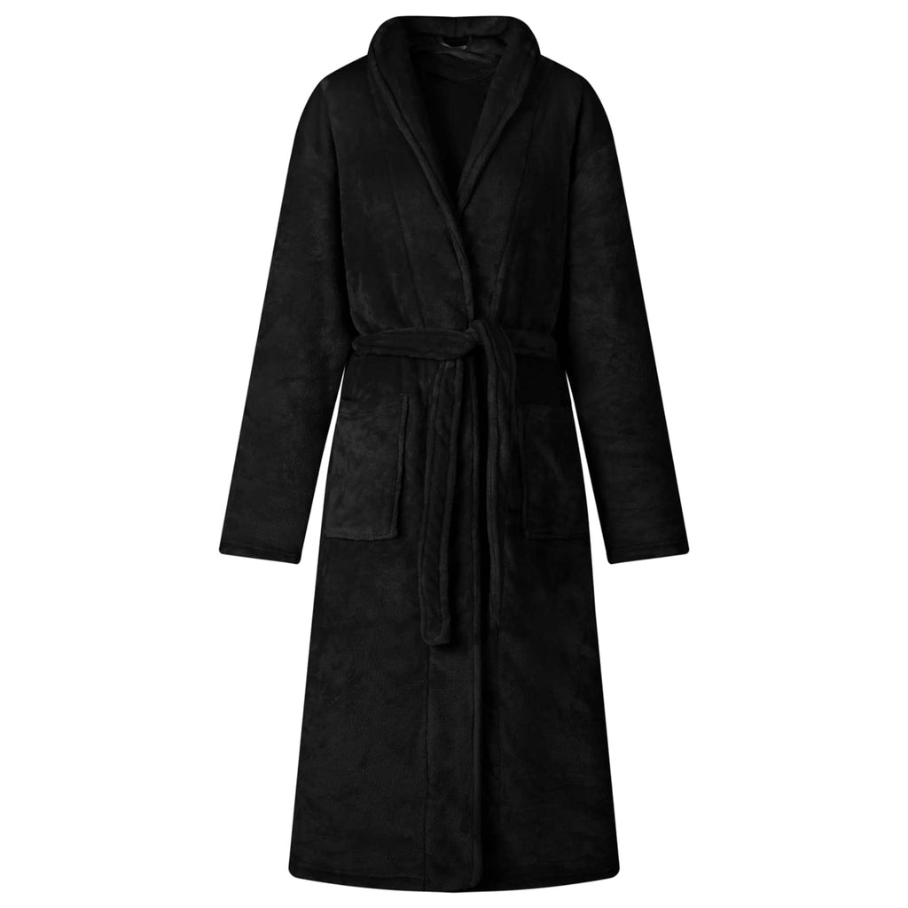 vidaXL Szlafrok bez kaptura Czarny xxxl Flanela