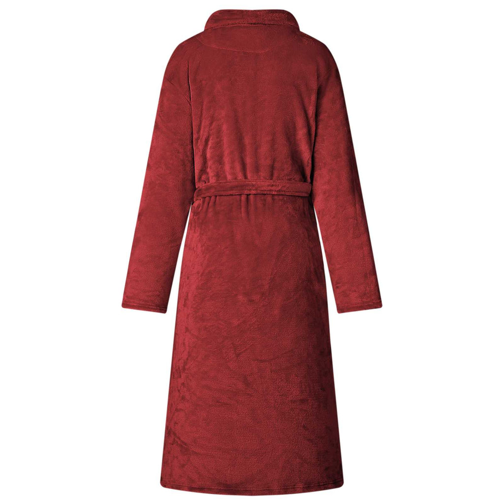vidaXL Szlafrok bez kaptura Bordeaux Czerwony xl Flanela