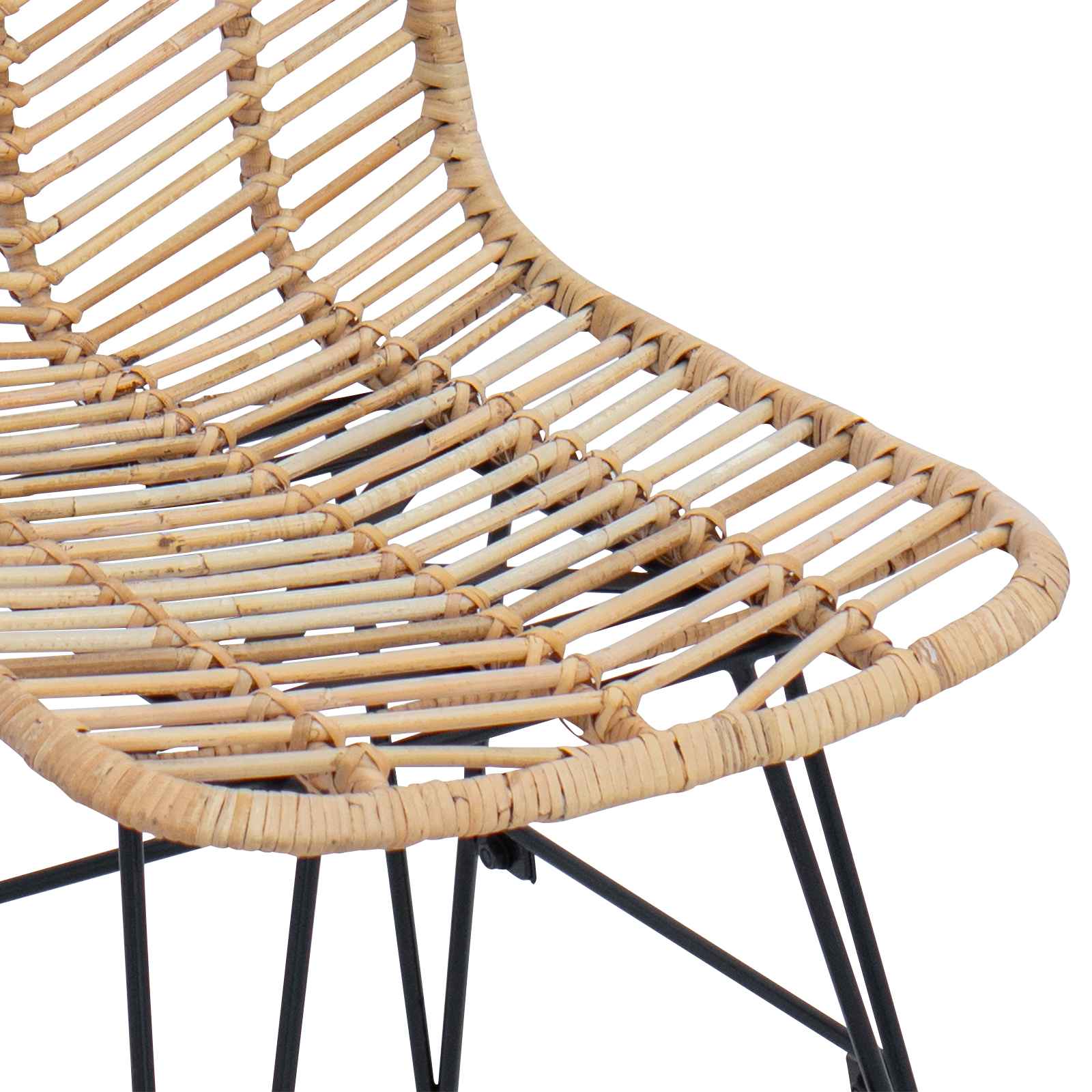 vidaXL Krzesło barowe 2 pcs 44,5 x 54,5 x 97,5 cm Rattan i żelazo