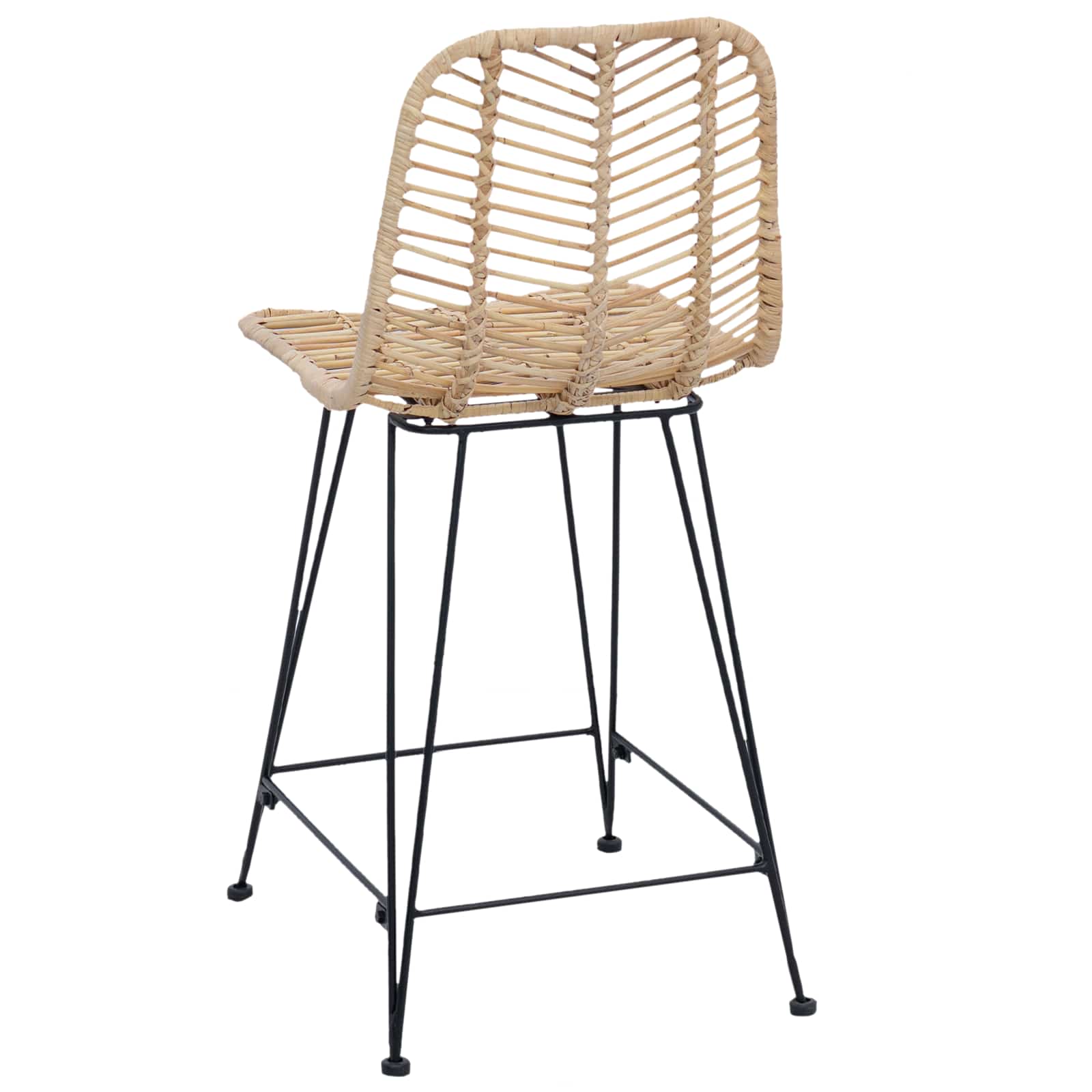 vidaXL Krzesło barowe 2 pcs 44,5 x 54,5 x 97,5 cm Rattan i żelazo