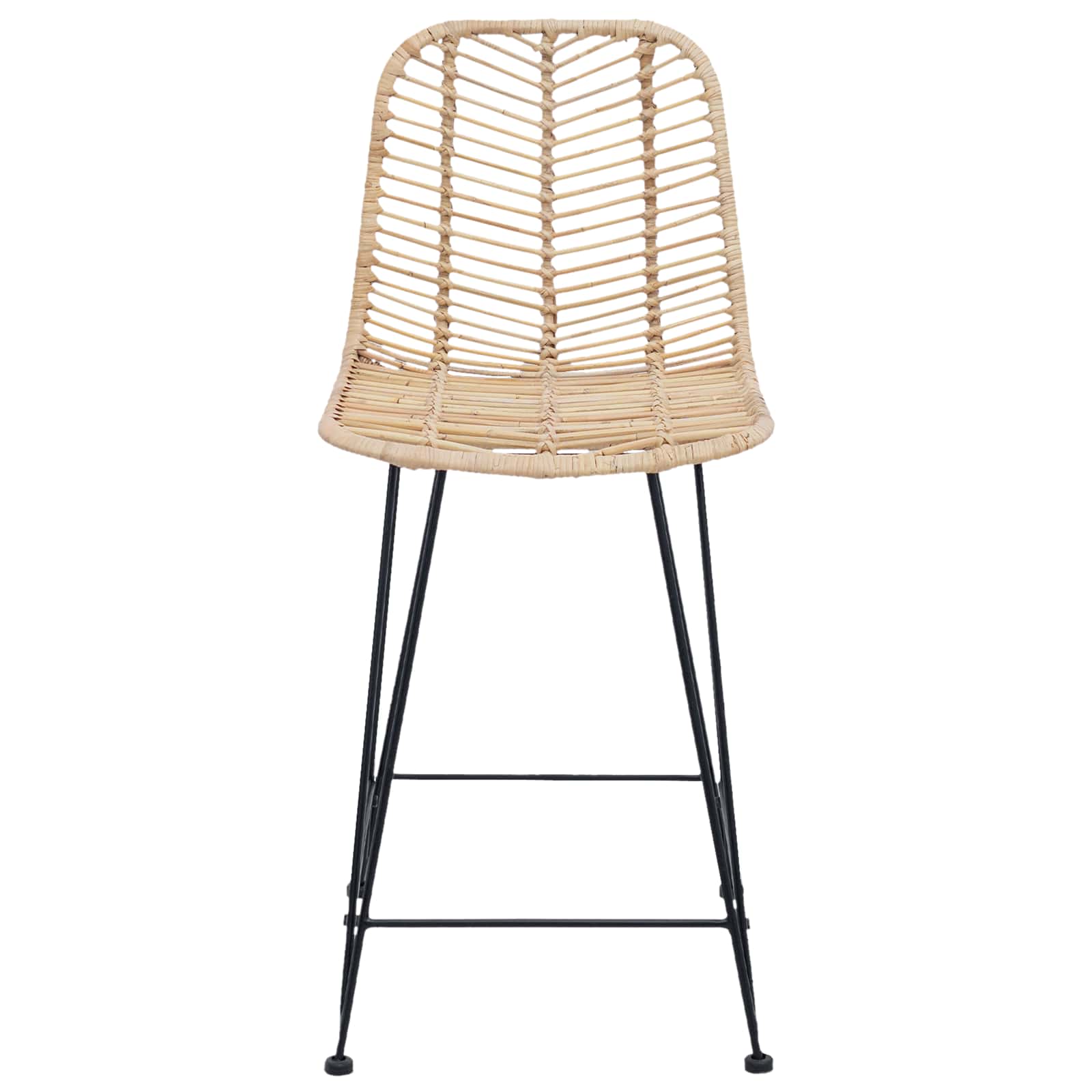 vidaXL Krzesło barowe 2 pcs 44,5 x 54,5 x 97,5 cm Rattan i żelazo