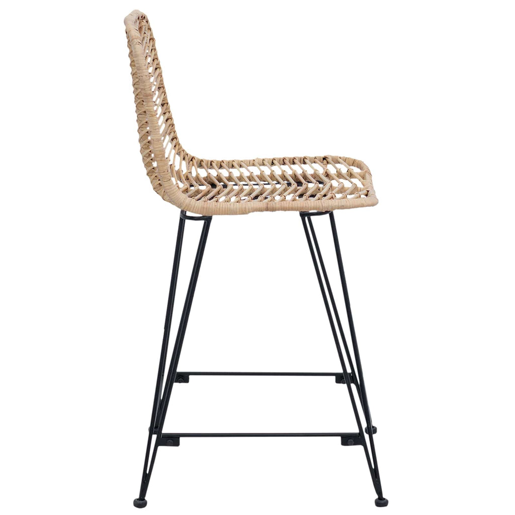 vidaXL Krzesło barowe 2 pcs 44,5 x 54,5 x 97,5 cm Rattan i żelazo