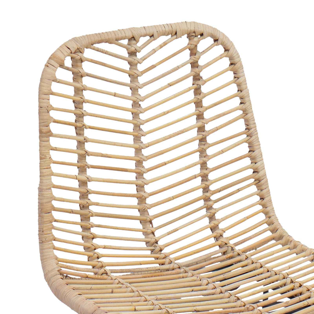 vidaXL Krzesło barowe 2 pcs 44 x 52 x 111 cm Rattan i żelazo
