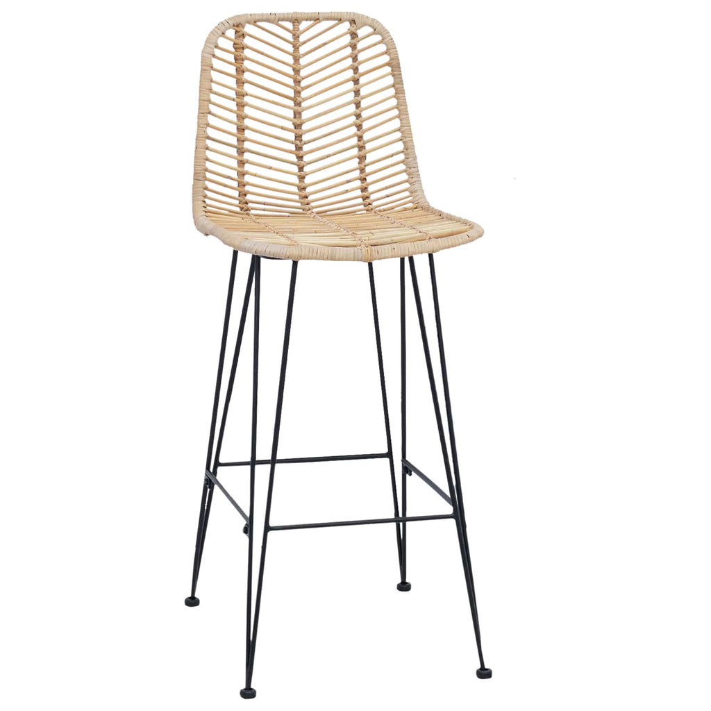 vidaXL Krzesło barowe 2 pcs 44 x 52 x 111 cm Rattan i żelazo