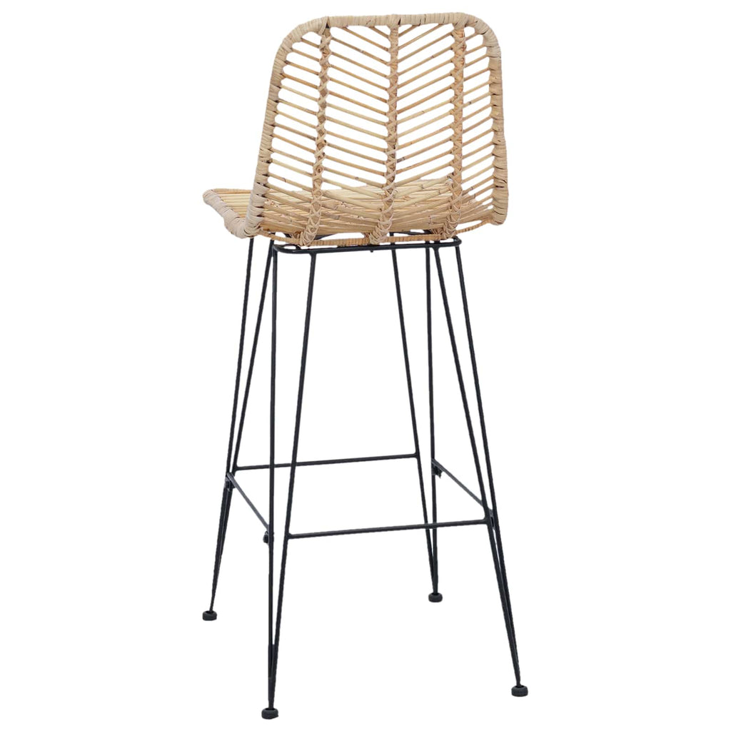 vidaXL Krzesło barowe 2 pcs 44 x 52 x 111 cm Rattan i żelazo