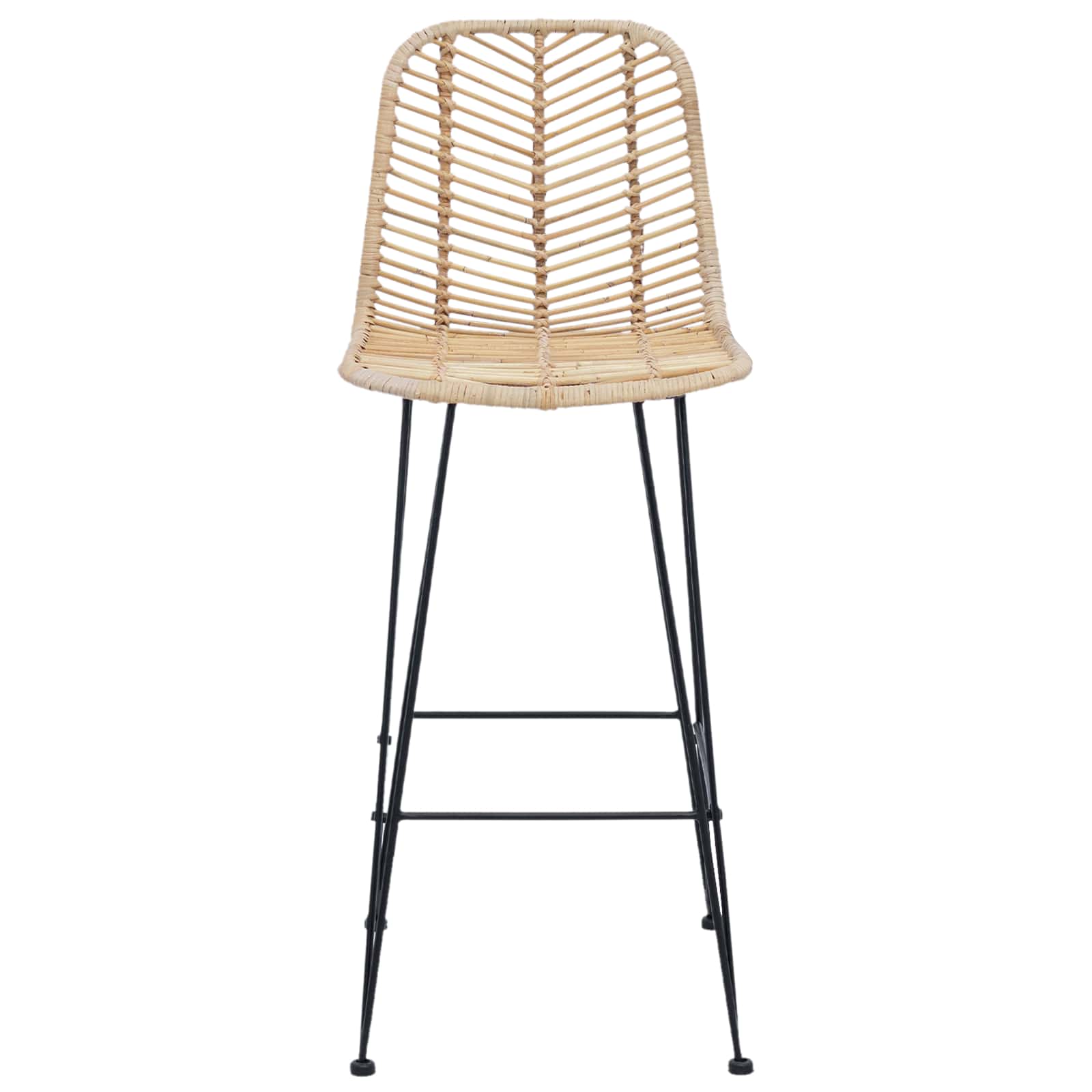 vidaXL Krzesło barowe 2 pcs 44 x 52 x 111 cm Rattan i żelazo