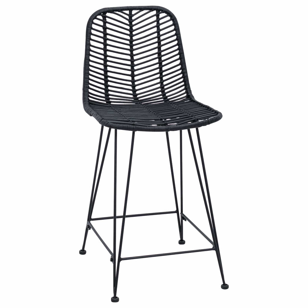 vidaXL Krzesło barowe 2 pcs 44,5 x 54,5 x 97,5 cm Rattan i żelazo