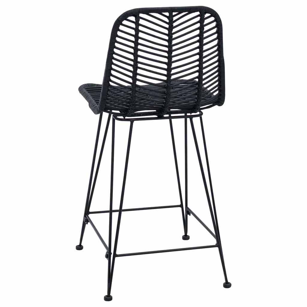 vidaXL Krzesło barowe 2 pcs 44,5 x 54,5 x 97,5 cm Rattan i żelazo