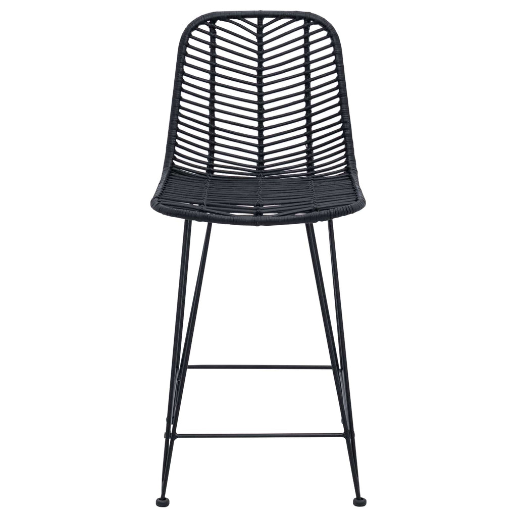 vidaXL Krzesło barowe 2 pcs 44,5 x 54,5 x 97,5 cm Rattan i żelazo
