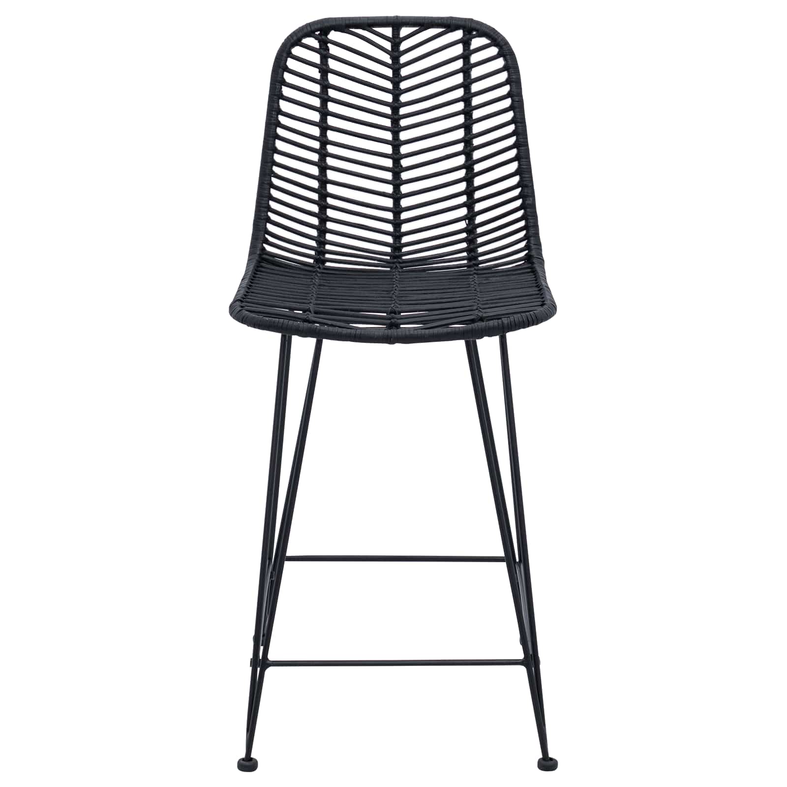 vidaXL Krzesło barowe 2 pcs 44,5 x 54,5 x 97,5 cm Rattan i żelazo