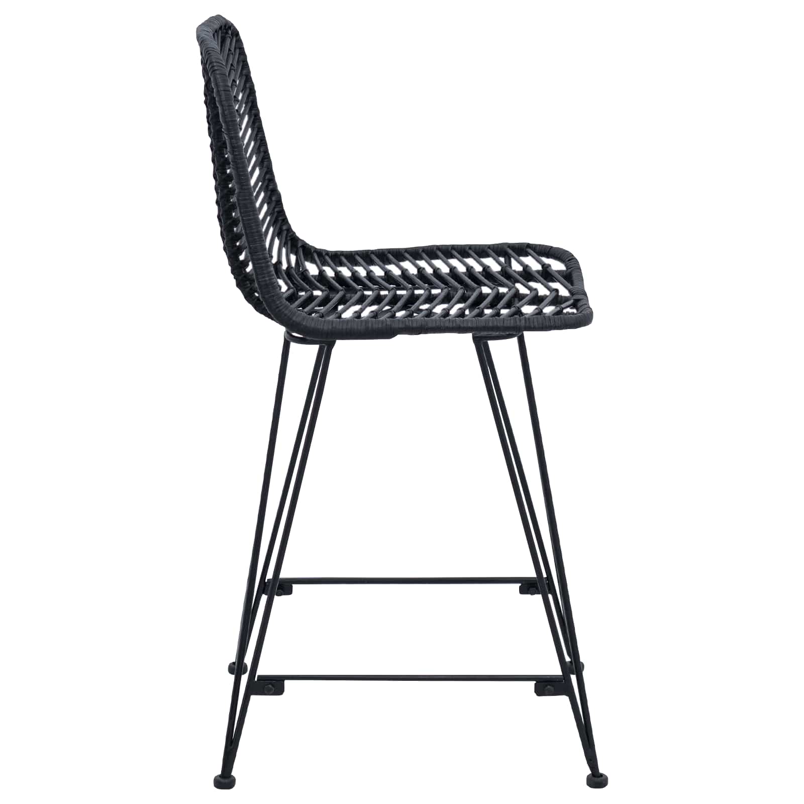 vidaXL Krzesło barowe 2 pcs 44,5 x 54,5 x 97,5 cm Rattan i żelazo