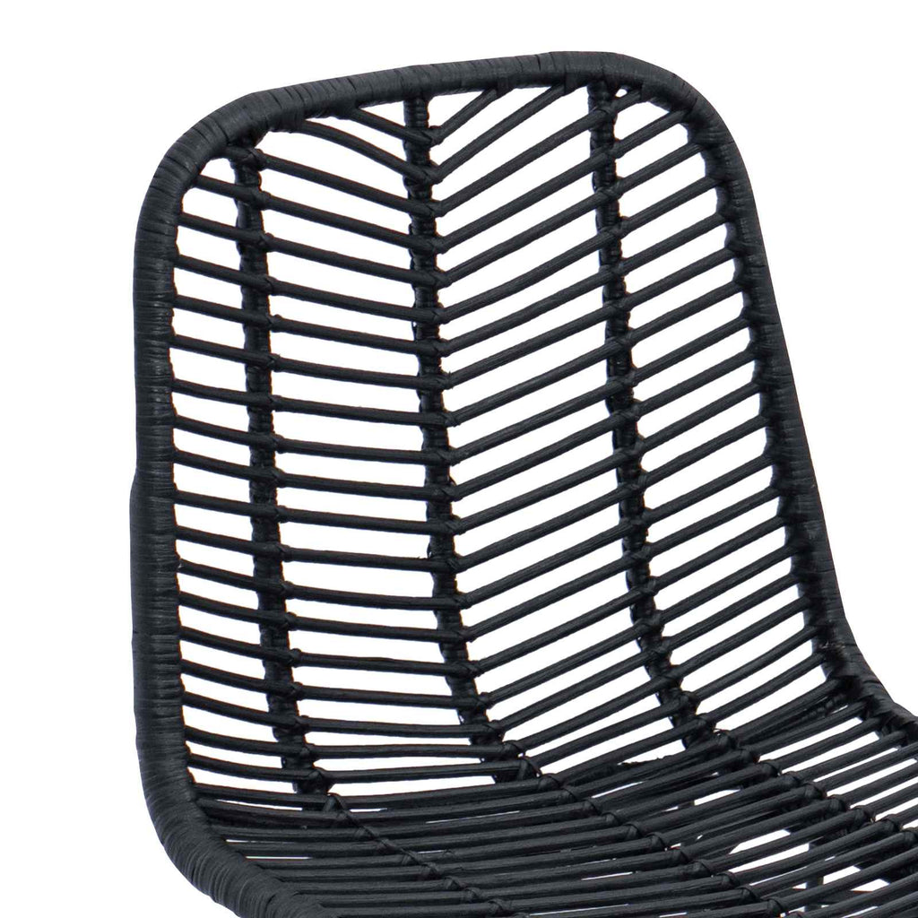 vidaXL Krzesło barowe 2 pcs 44 x 52 x 111 cm Rattan i żelazo