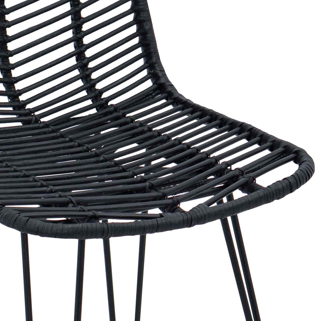 vidaXL Krzesło barowe 2 pcs 44 x 52 x 111 cm Rattan i żelazo