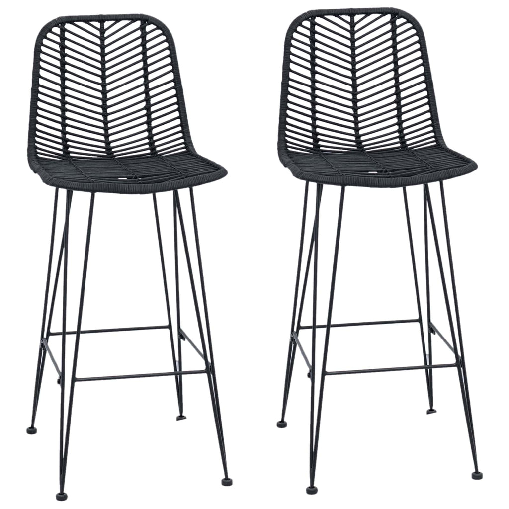 vidaXL Krzesło barowe 2 pcs 44 x 52 x 111 cm Rattan i żelazo