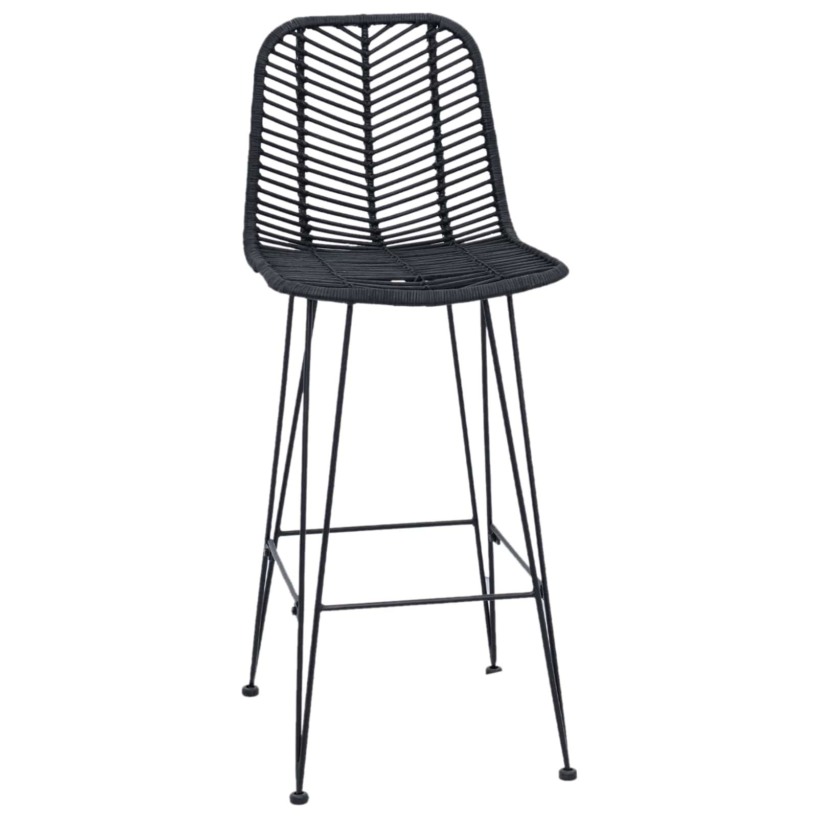 vidaXL Krzesło barowe 2 pcs 44 x 52 x 111 cm Rattan i żelazo